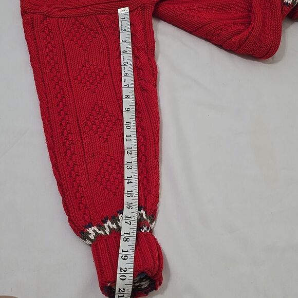 GAP Red Cable Knit Vintage Sweater with Patterned Trim S - Picture 7 of 7